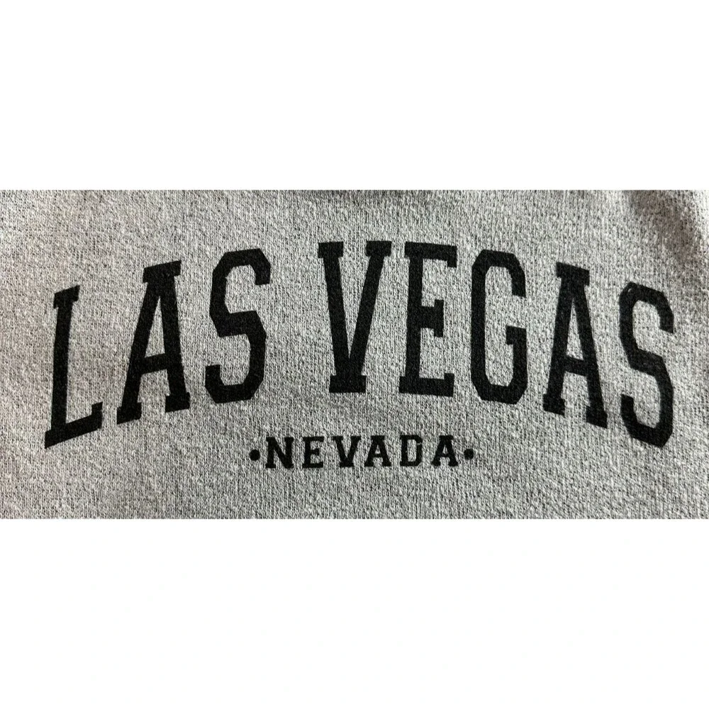VTG Esy Surf Co‎ Las Vegas Graphic Print Sweater Size M Heather Grey/Black Soft - Picture 5 of 7